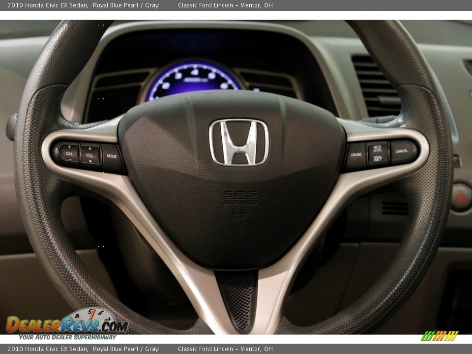 2010 Honda Civic EX Sedan Royal Blue Pearl / Gray Photo #7