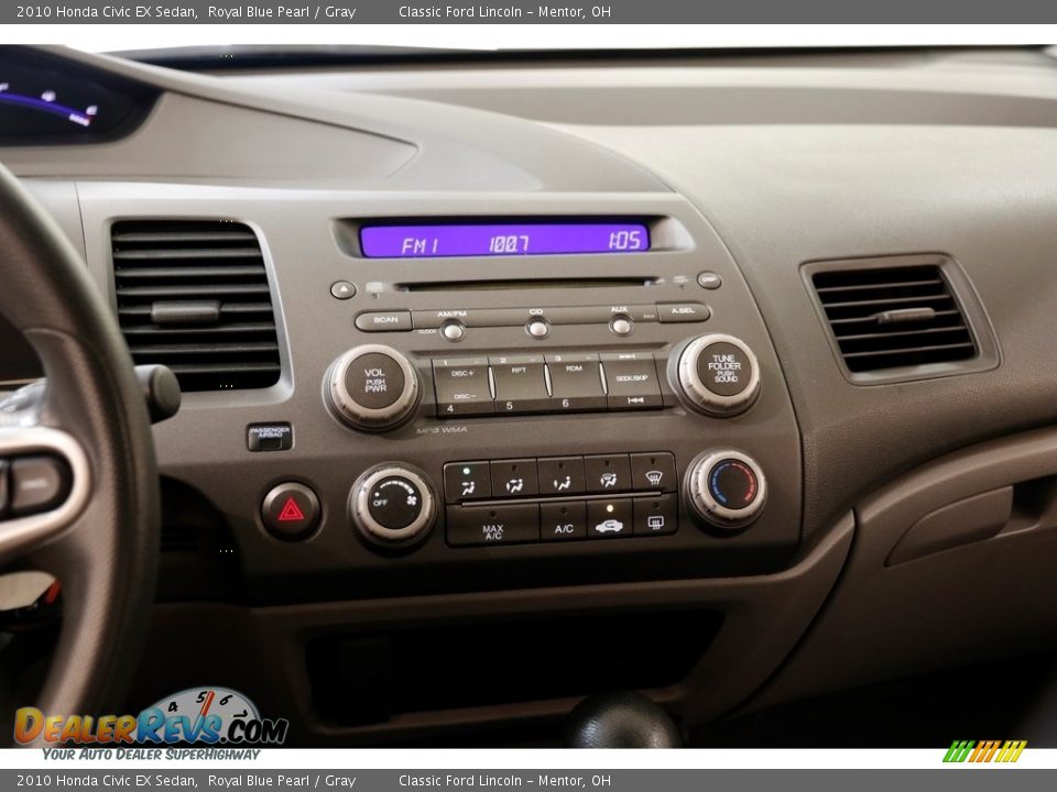 2010 Honda Civic EX Sedan Royal Blue Pearl / Gray Photo #10