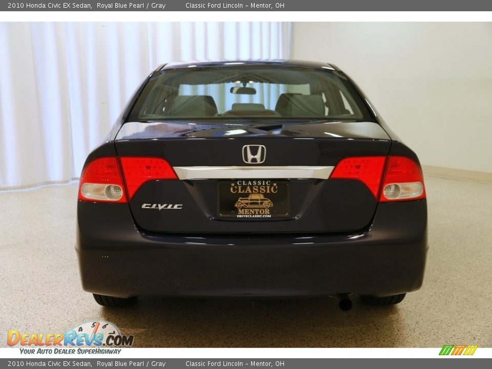 2010 Honda Civic EX Sedan Royal Blue Pearl / Gray Photo #16