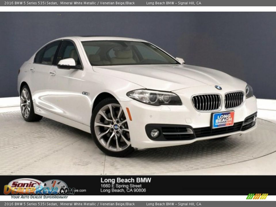 2016 BMW 5 Series 535i Sedan Mineral White Metallic / Venetian Beige/Black Photo #1
