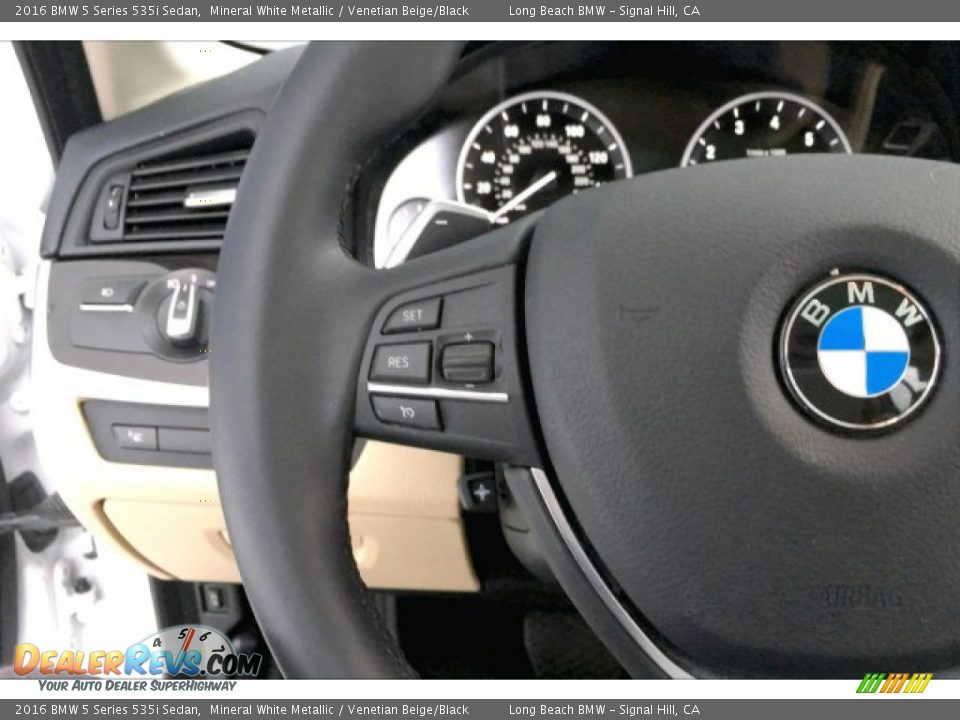 2016 BMW 5 Series 535i Sedan Mineral White Metallic / Venetian Beige/Black Photo #14