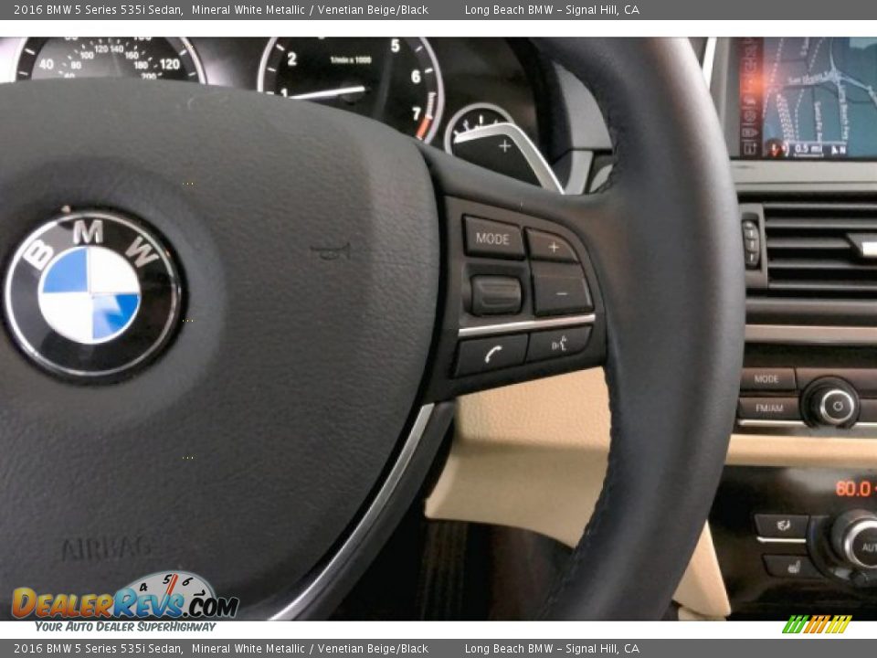 2016 BMW 5 Series 535i Sedan Mineral White Metallic / Venetian Beige/Black Photo #15