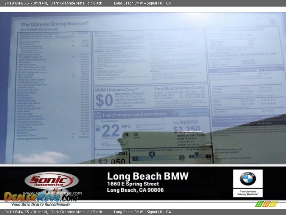 2019 BMW X5 xDrive40i Dark Graphite Metallic / Black Photo #10