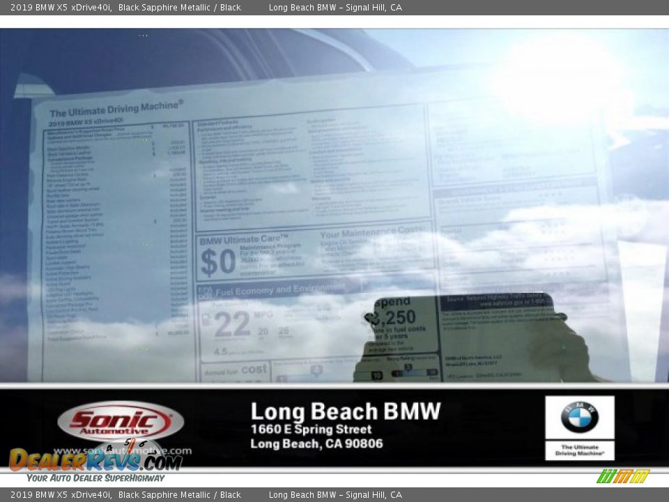 2019 BMW X5 xDrive40i Black Sapphire Metallic / Black Photo #10
