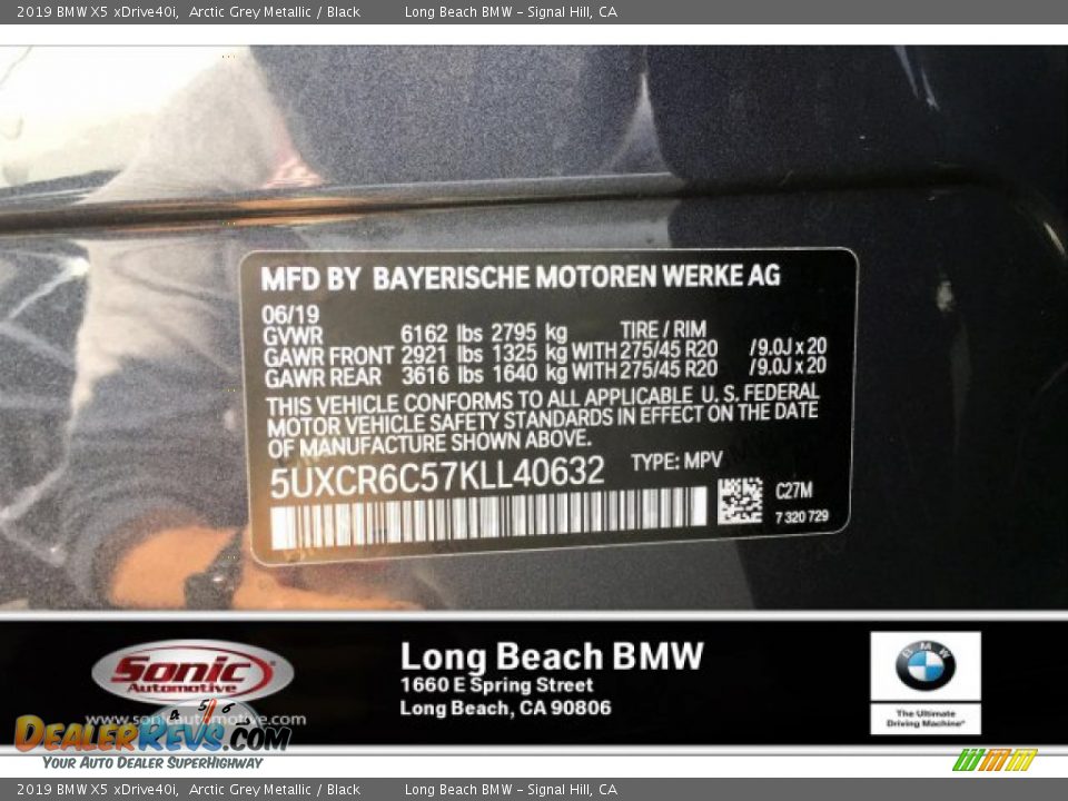 2019 BMW X5 xDrive40i Arctic Grey Metallic / Black Photo #12