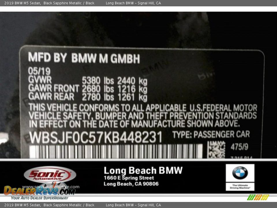2019 BMW M5 Sedan Black Sapphire Metallic / Black Photo #11