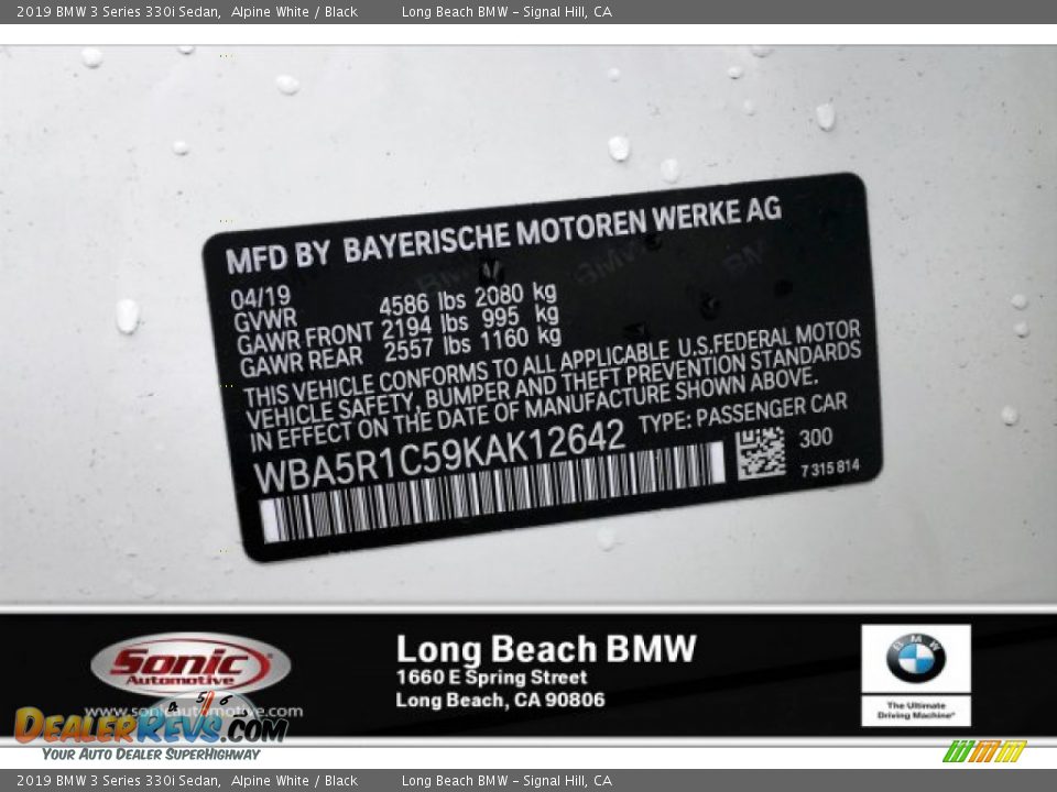 2019 BMW 3 Series 330i Sedan Alpine White / Black Photo #11