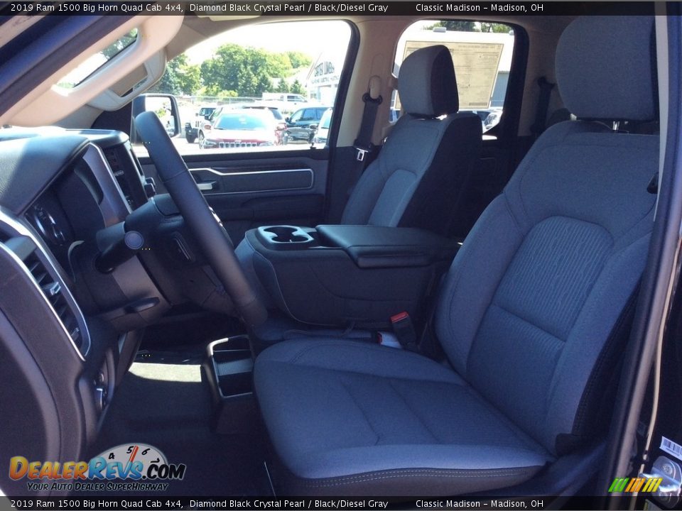 2019 Ram 1500 Big Horn Quad Cab 4x4 Diamond Black Crystal Pearl / Black/Diesel Gray Photo #3