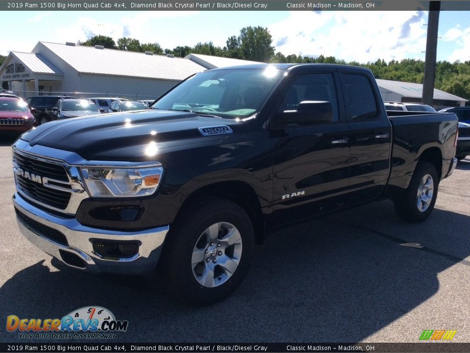 2019 Ram 1500 Big Horn Quad Cab 4x4 Diamond Black Crystal Pearl / Black/Diesel Gray Photo #5