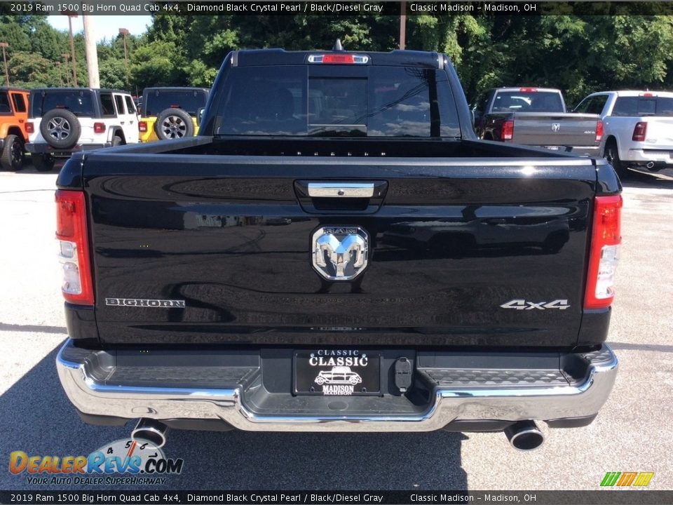 2019 Ram 1500 Big Horn Quad Cab 4x4 Diamond Black Crystal Pearl / Black/Diesel Gray Photo #8