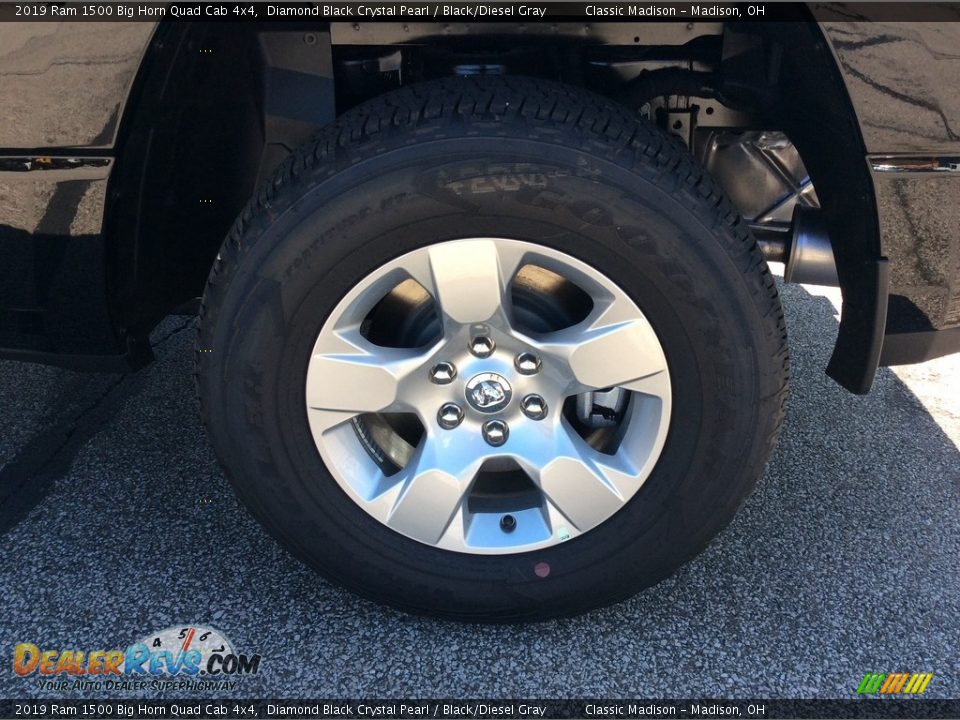 2019 Ram 1500 Big Horn Quad Cab 4x4 Diamond Black Crystal Pearl / Black/Diesel Gray Photo #9