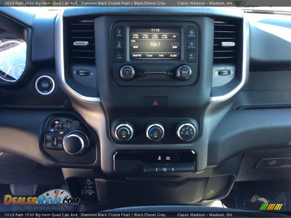 2019 Ram 1500 Big Horn Quad Cab 4x4 Diamond Black Crystal Pearl / Black/Diesel Gray Photo #13