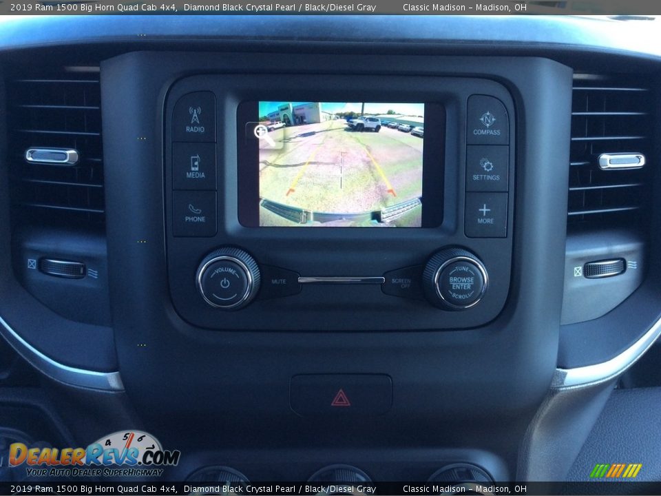 2019 Ram 1500 Big Horn Quad Cab 4x4 Diamond Black Crystal Pearl / Black/Diesel Gray Photo #14