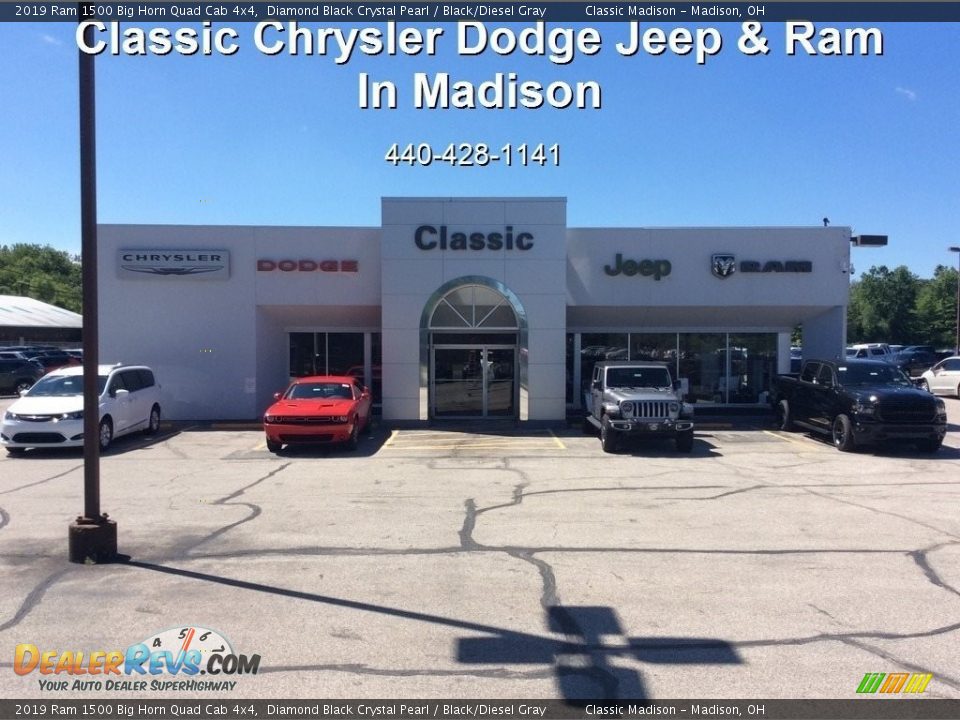 2019 Ram 1500 Big Horn Quad Cab 4x4 Diamond Black Crystal Pearl / Black/Diesel Gray Photo #17