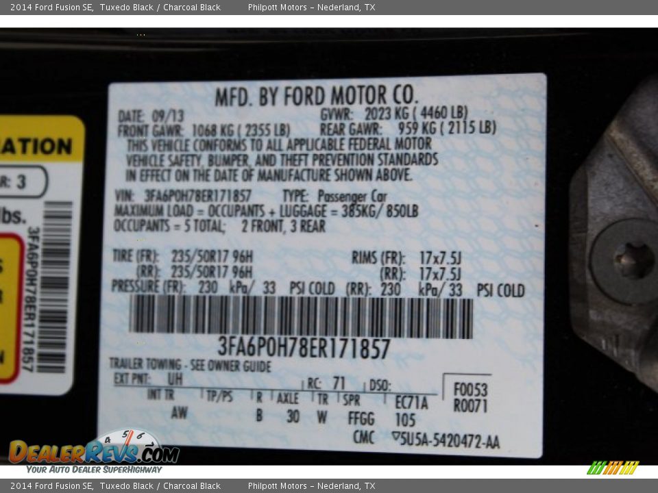 2014 Ford Fusion SE Tuxedo Black / Charcoal Black Photo #28