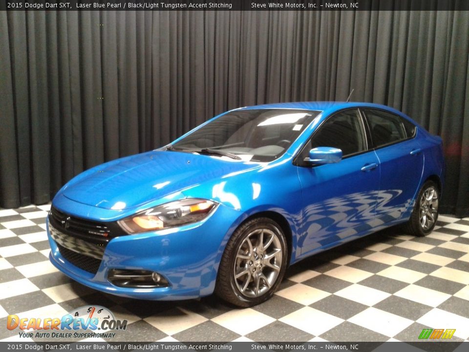 2015 Dodge Dart SXT Laser Blue Pearl / Black/Light Tungsten Accent Stitching Photo #2