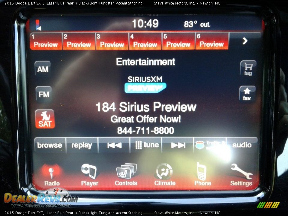 2015 Dodge Dart SXT Laser Blue Pearl / Black/Light Tungsten Accent Stitching Photo #20