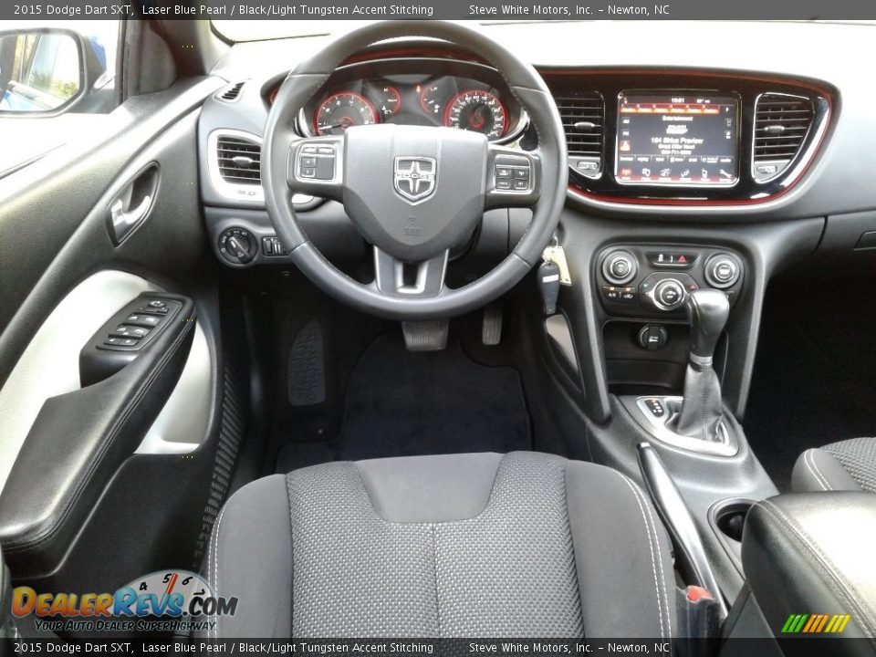 2015 Dodge Dart SXT Laser Blue Pearl / Black/Light Tungsten Accent Stitching Photo #27