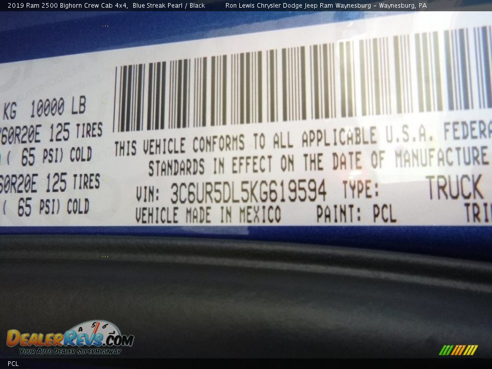 Ram Color Code PCL Blue Streak Pearl