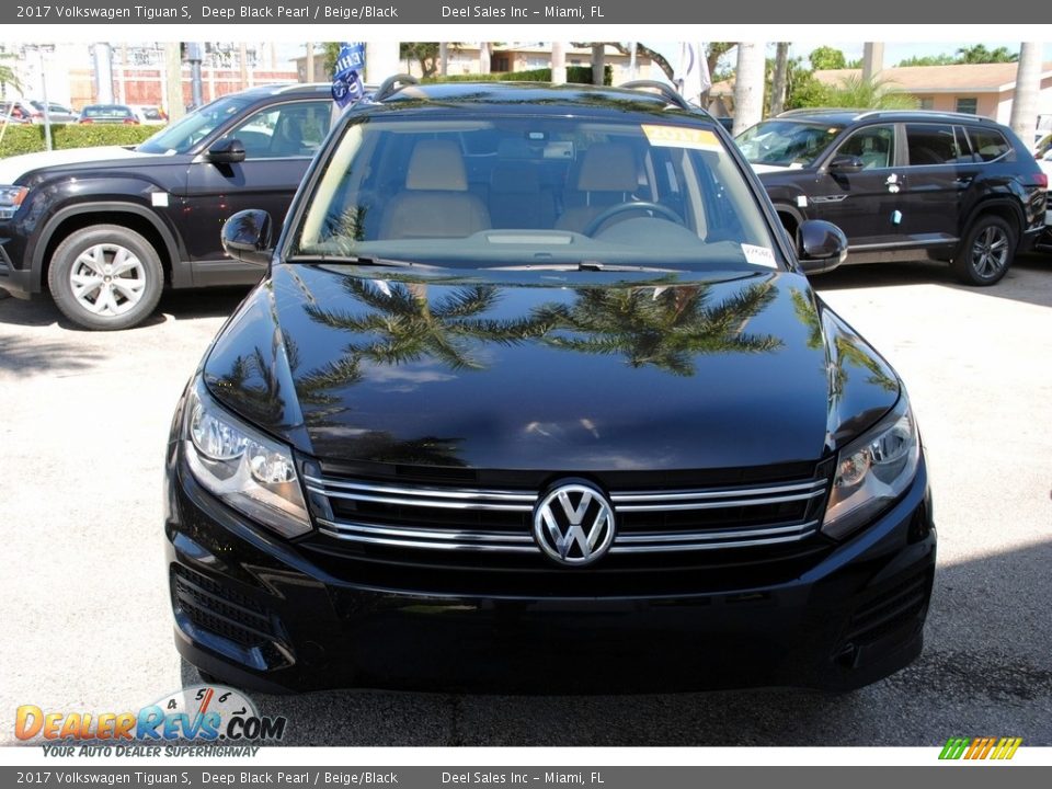 2017 Volkswagen Tiguan S Deep Black Pearl / Beige/Black Photo #3