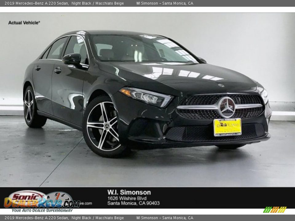 2019 Mercedes-Benz A 220 Sedan Night Black / Macchiato Beige Photo #1