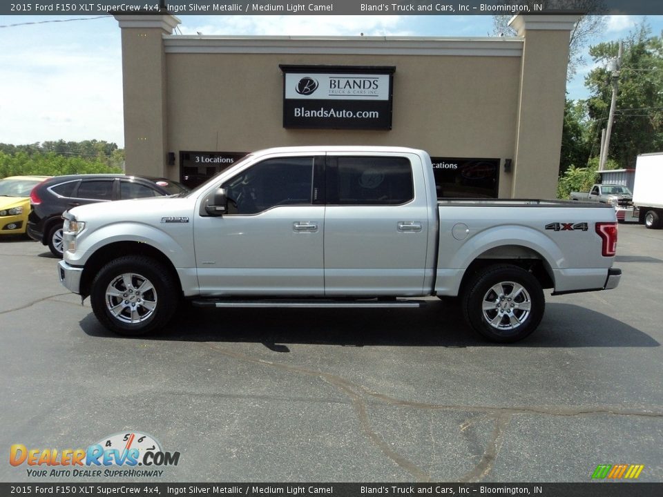 2015 Ford F150 XLT SuperCrew 4x4 Ingot Silver Metallic / Medium Light Camel Photo #1