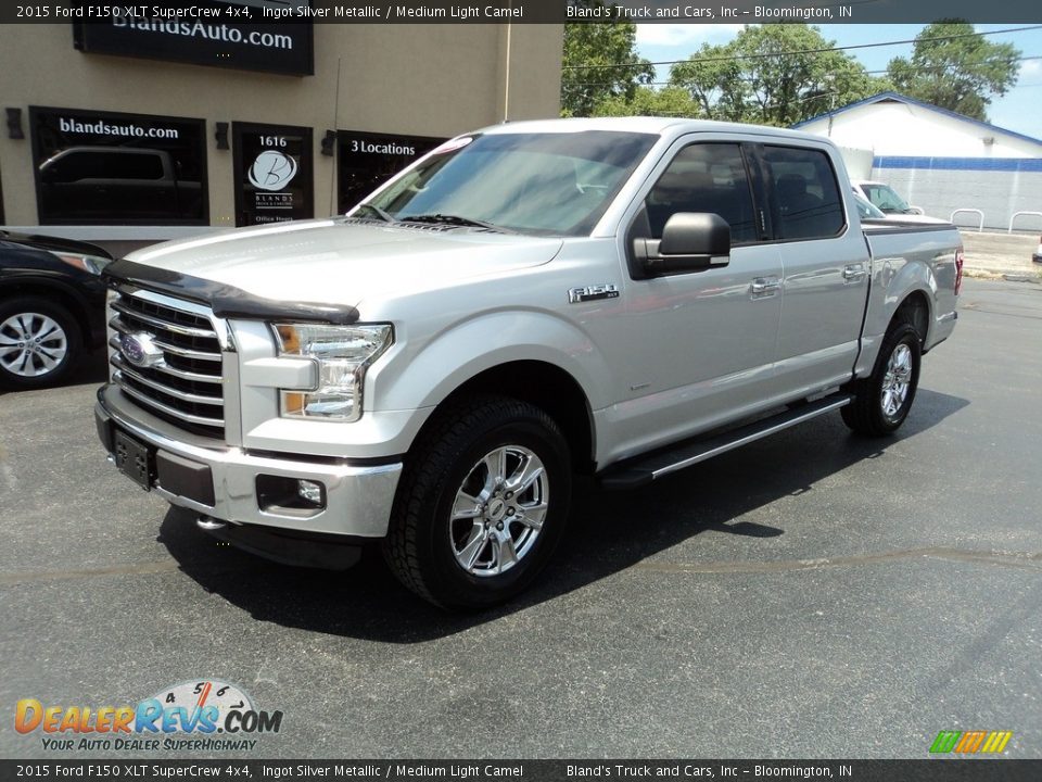 2015 Ford F150 XLT SuperCrew 4x4 Ingot Silver Metallic / Medium Light Camel Photo #2