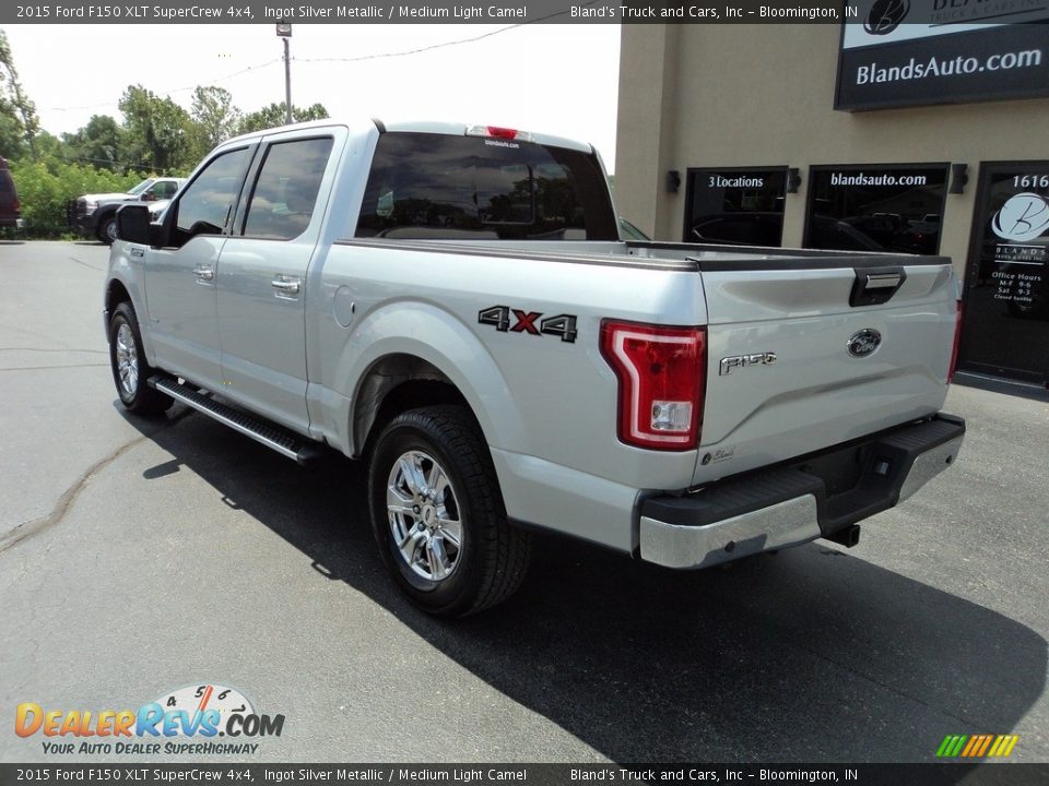 2015 Ford F150 XLT SuperCrew 4x4 Ingot Silver Metallic / Medium Light Camel Photo #3