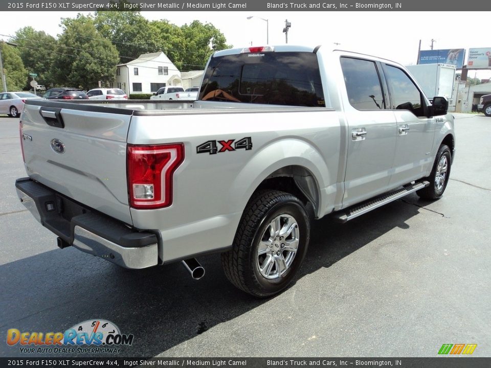 2015 Ford F150 XLT SuperCrew 4x4 Ingot Silver Metallic / Medium Light Camel Photo #4