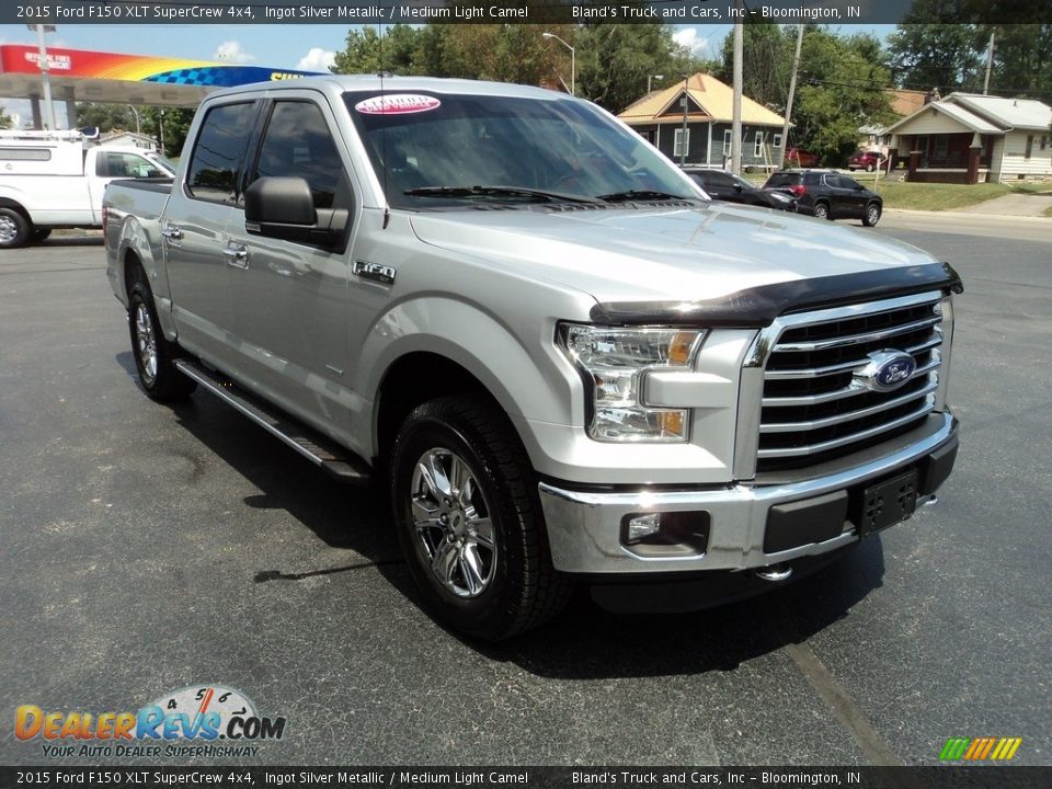 2015 Ford F150 XLT SuperCrew 4x4 Ingot Silver Metallic / Medium Light Camel Photo #5