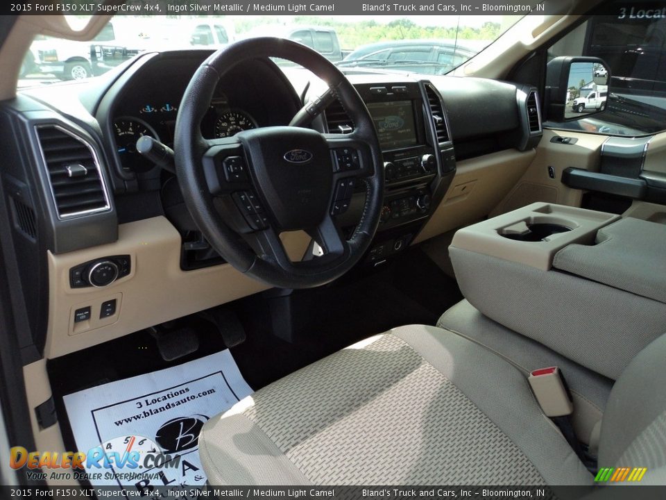 2015 Ford F150 XLT SuperCrew 4x4 Ingot Silver Metallic / Medium Light Camel Photo #6