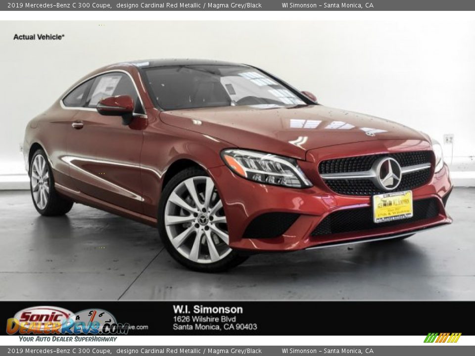 2019 Mercedes-Benz C 300 Coupe designo Cardinal Red Metallic / Magma Grey/Black Photo #1