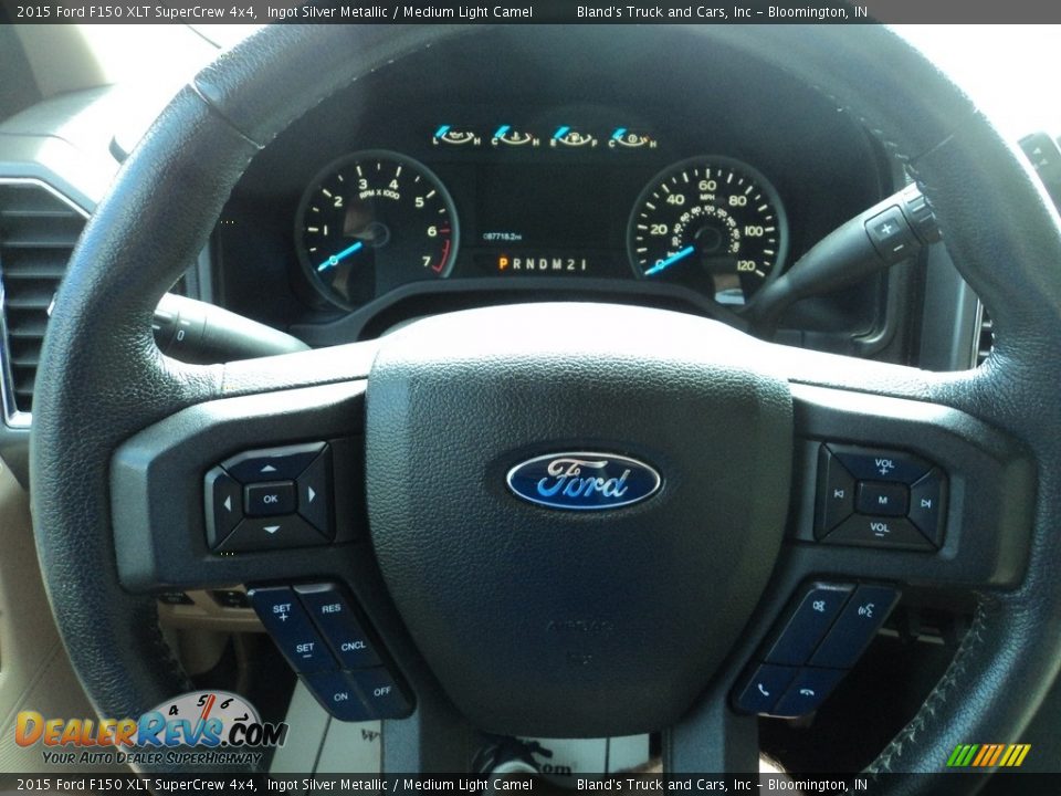 2015 Ford F150 XLT SuperCrew 4x4 Ingot Silver Metallic / Medium Light Camel Photo #14