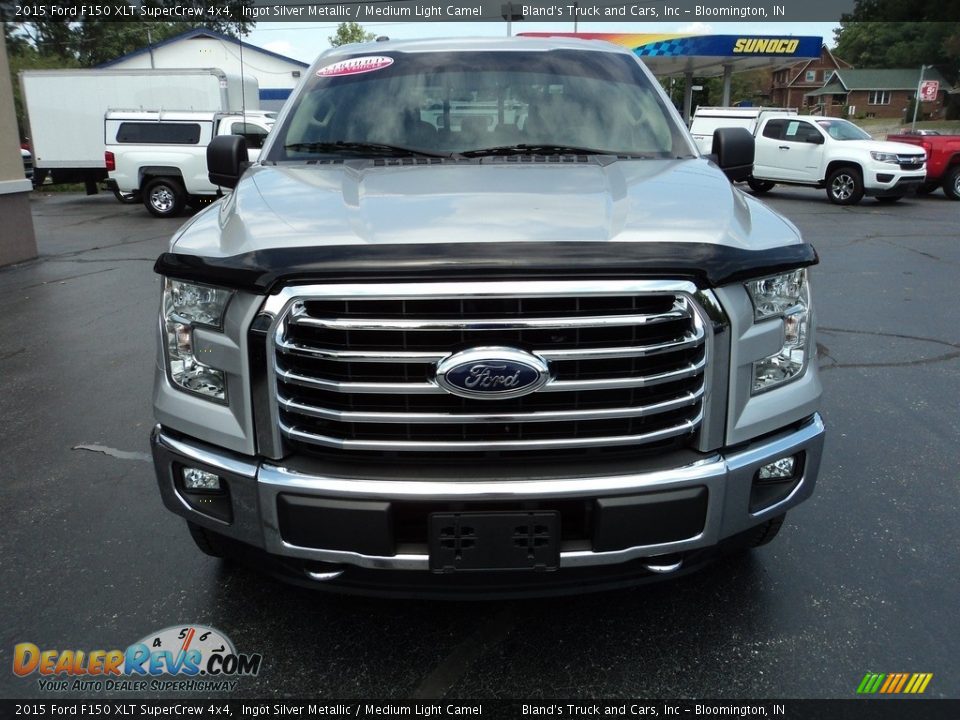 2015 Ford F150 XLT SuperCrew 4x4 Ingot Silver Metallic / Medium Light Camel Photo #35