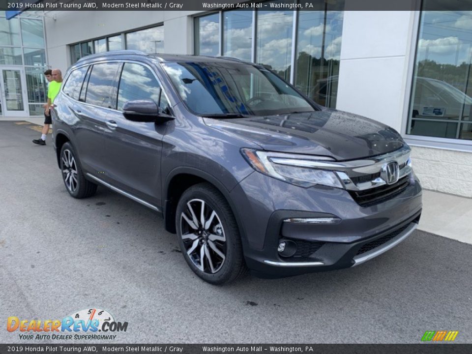 2019 Honda Pilot Touring AWD Modern Steel Metallic / Gray Photo #2