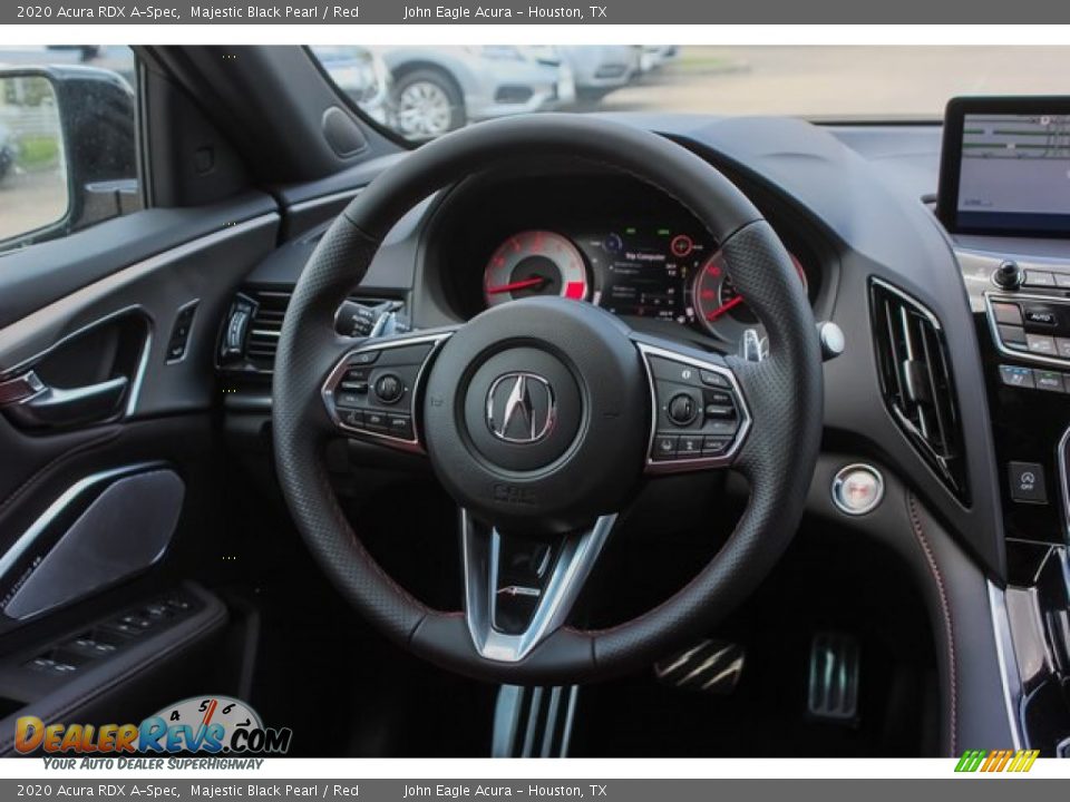 2020 Acura RDX A-Spec Majestic Black Pearl / Red Photo #27