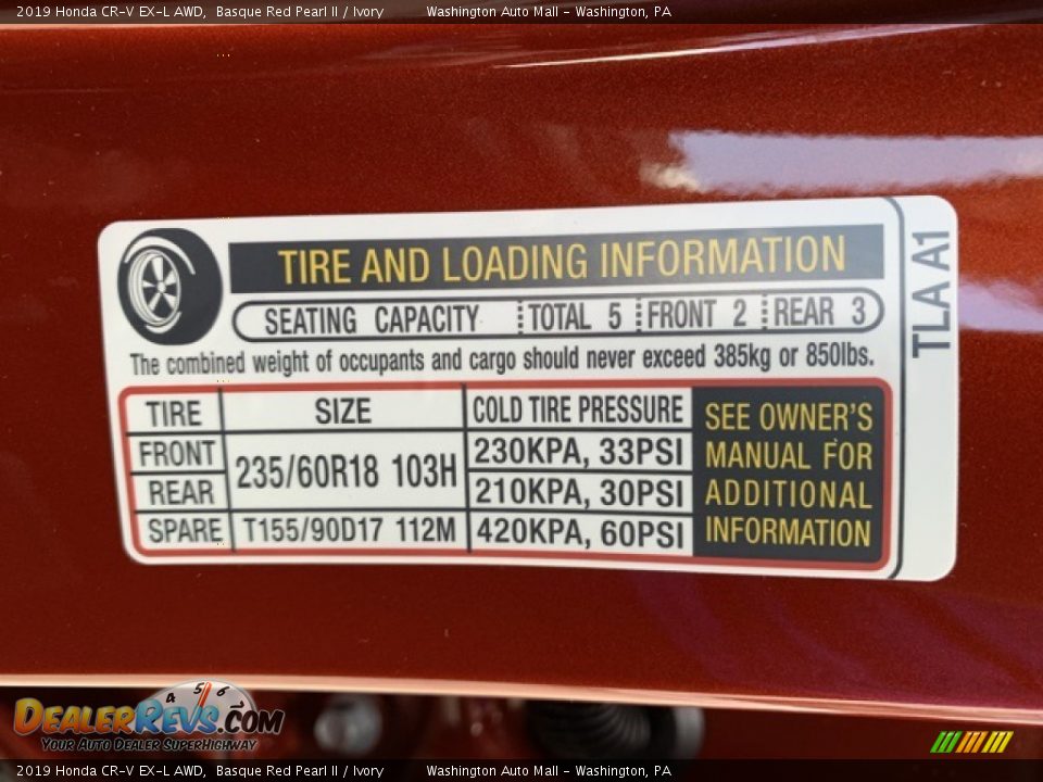 2019 Honda CR-V EX-L AWD Basque Red Pearl II / Ivory Photo #8