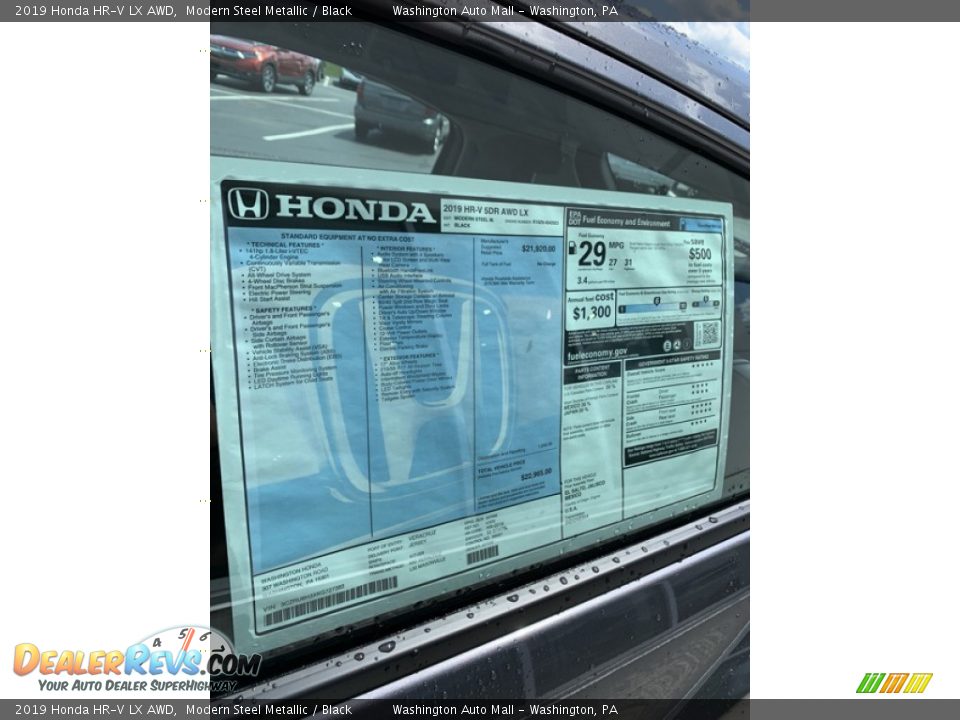 2019 Honda HR-V LX AWD Modern Steel Metallic / Black Photo #15