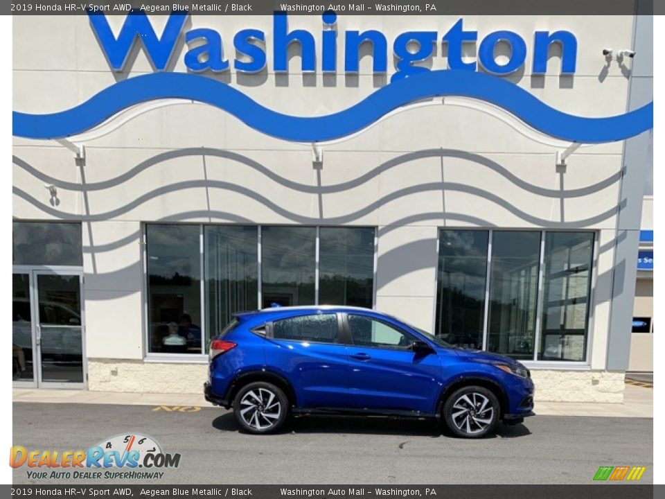 2019 Honda HR-V Sport AWD Aegean Blue Metallic / Black Photo #1