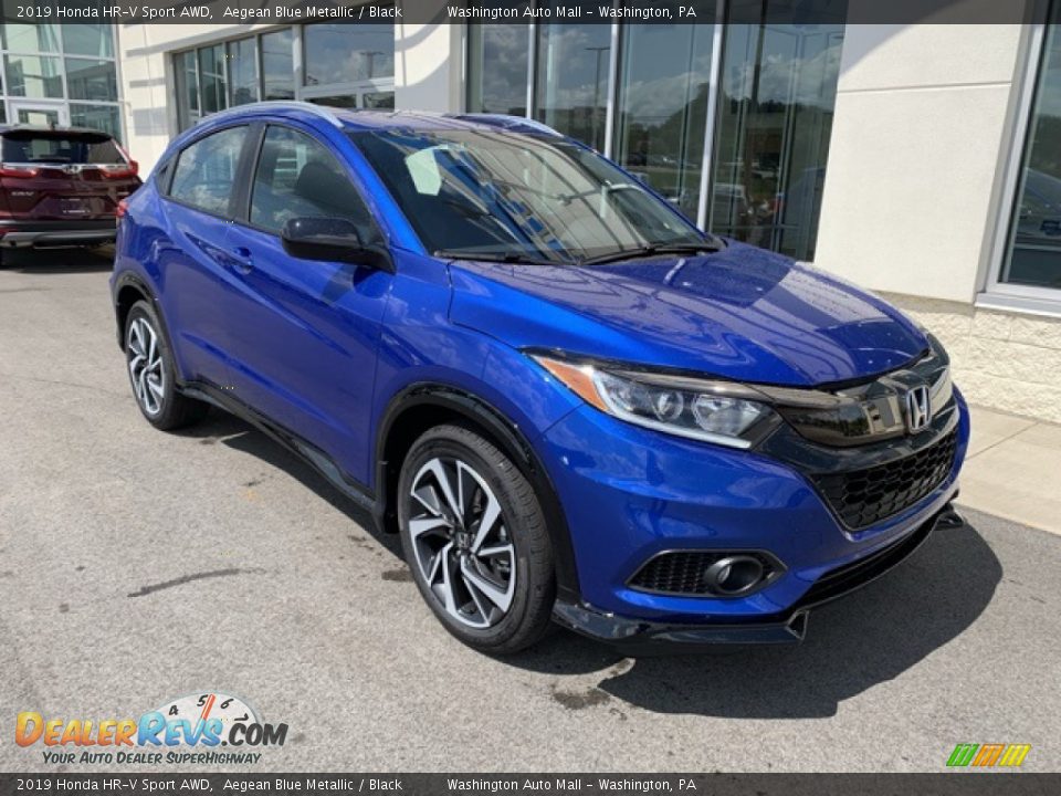 2019 Honda HR-V Sport AWD Aegean Blue Metallic / Black Photo #2