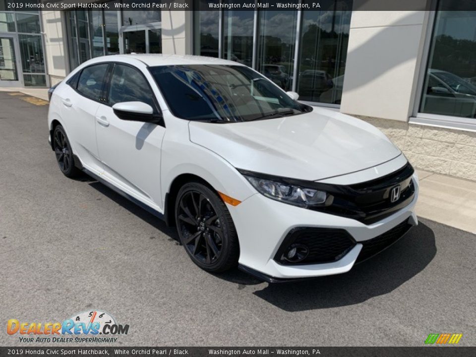 2019 Honda Civic Sport Hatchback White Orchid Pearl / Black Photo #2