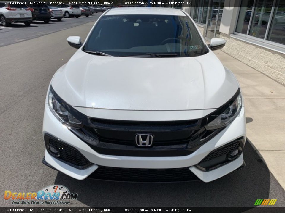 2019 Honda Civic Sport Hatchback White Orchid Pearl / Black Photo #3