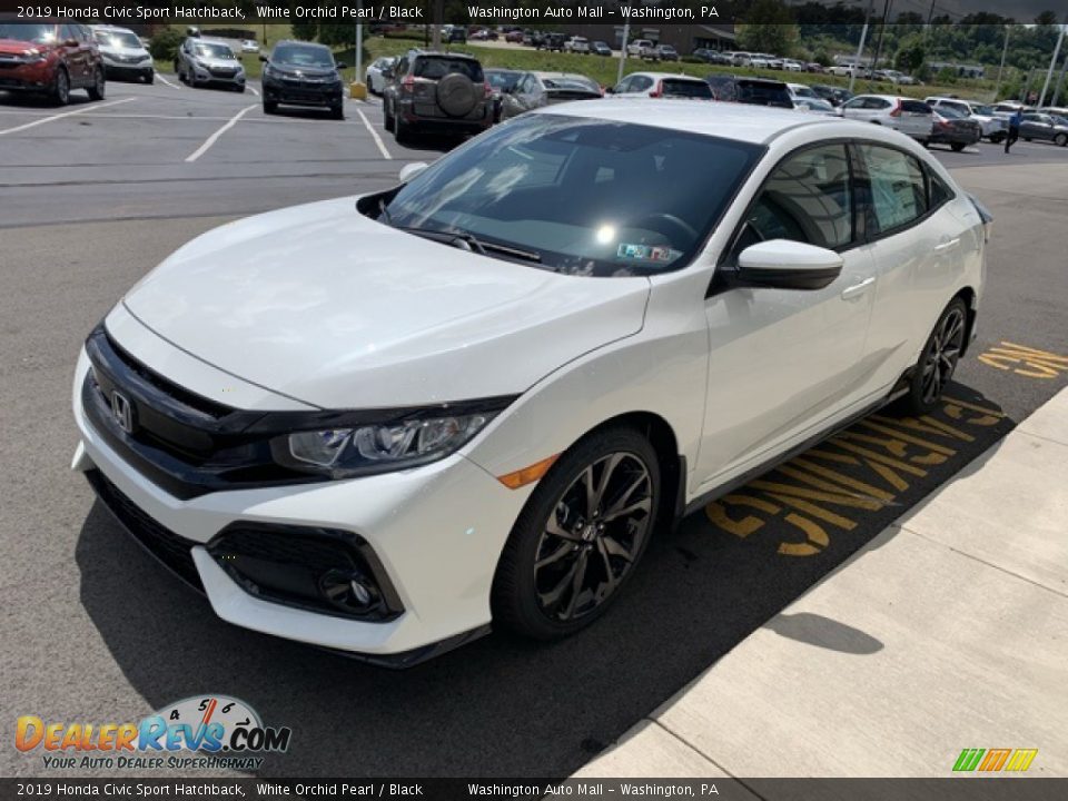 2019 Honda Civic Sport Hatchback White Orchid Pearl / Black Photo #4
