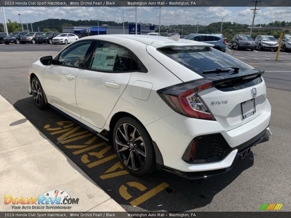 2019 Honda Civic Sport Hatchback White Orchid Pearl / Black Photo #5