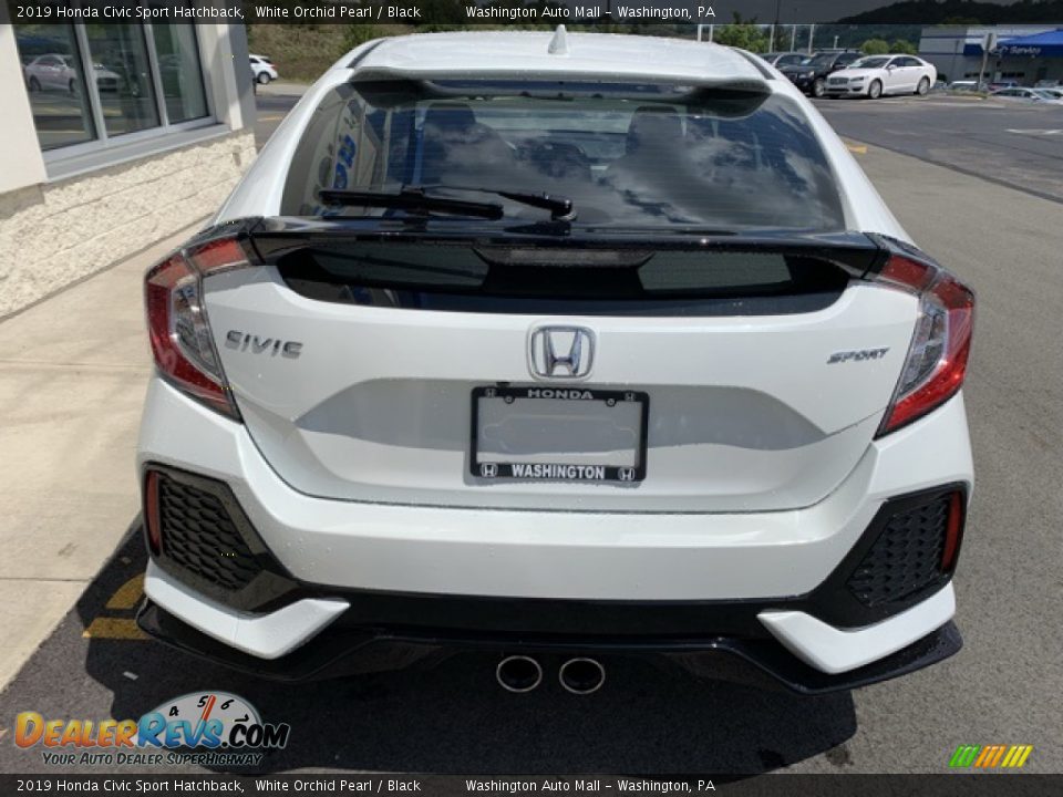 2019 Honda Civic Sport Hatchback White Orchid Pearl / Black Photo #6