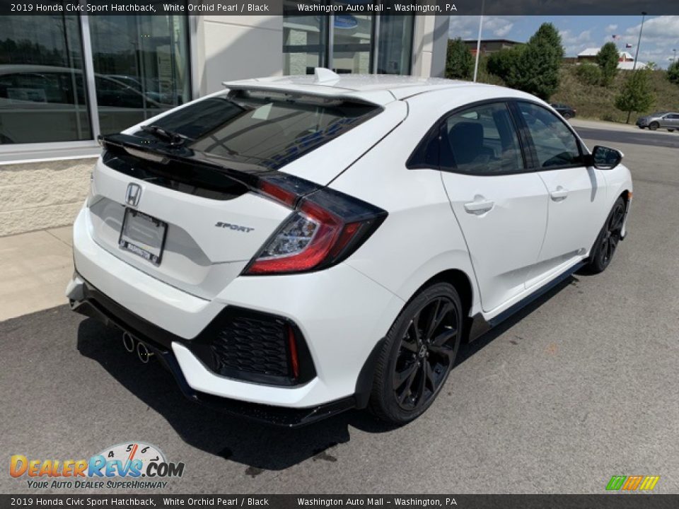 2019 Honda Civic Sport Hatchback White Orchid Pearl / Black Photo #7