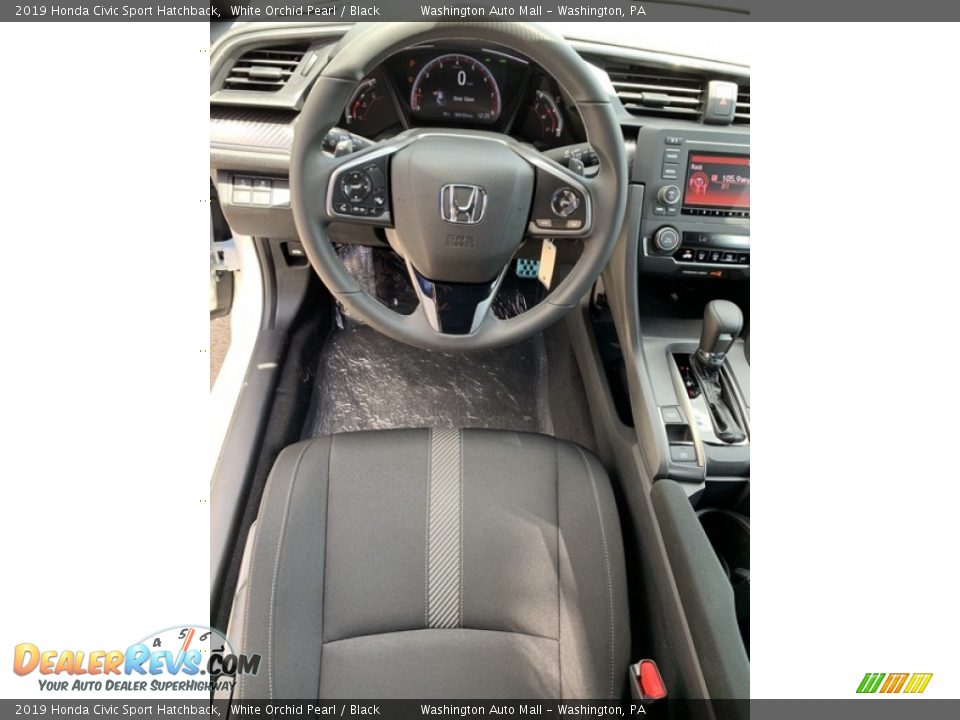 2019 Honda Civic Sport Hatchback White Orchid Pearl / Black Photo #13