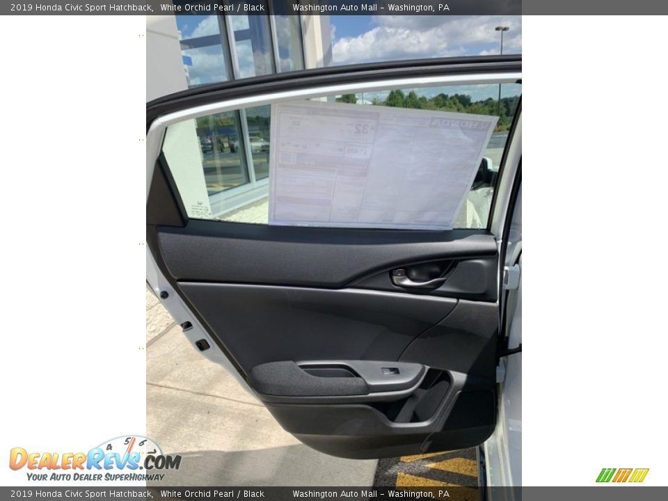2019 Honda Civic Sport Hatchback White Orchid Pearl / Black Photo #16