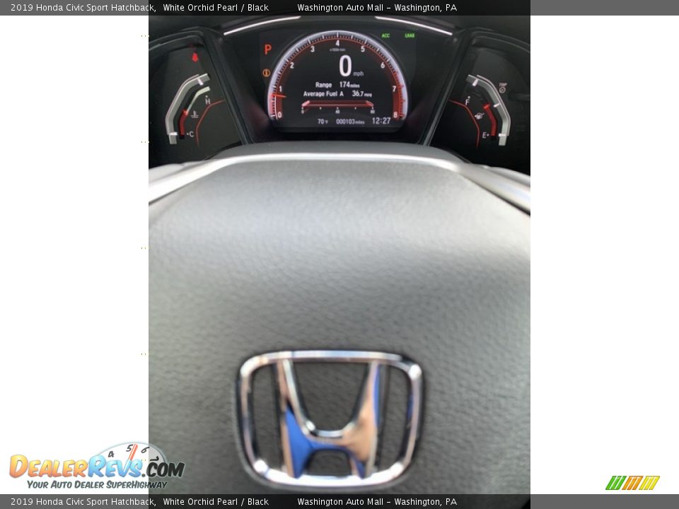 2019 Honda Civic Sport Hatchback White Orchid Pearl / Black Photo #30