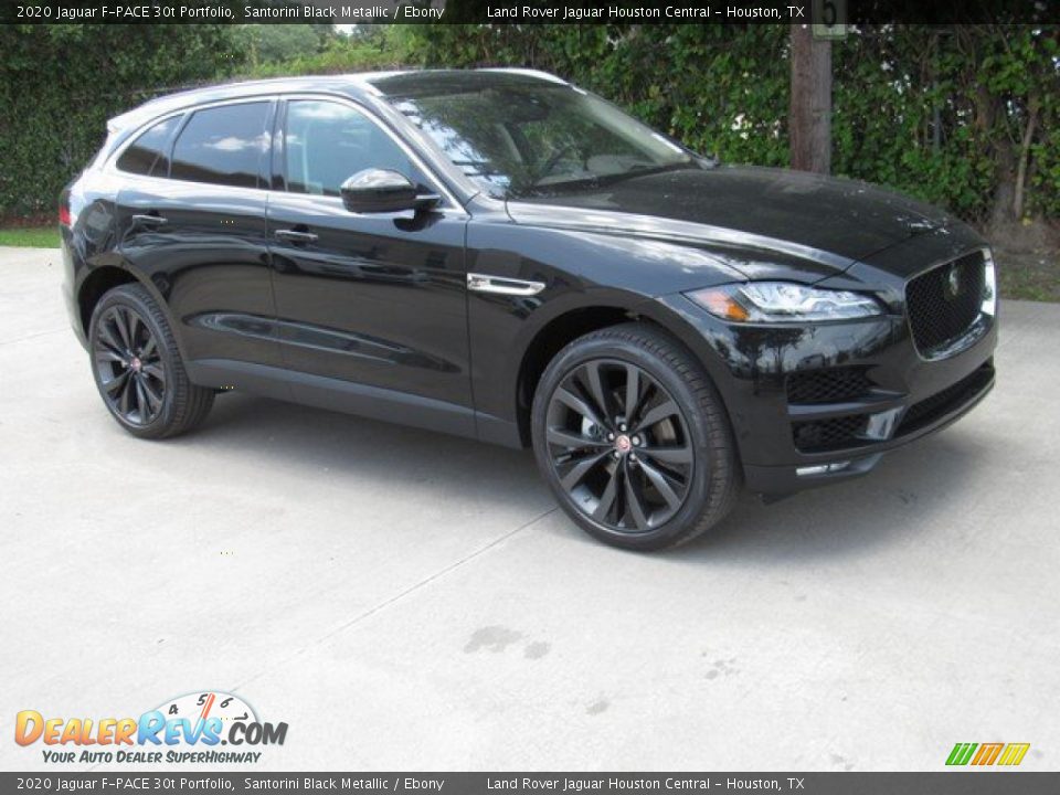 2020 Jaguar F-PACE 30t Portfolio Santorini Black Metallic / Ebony Photo #1